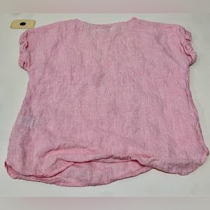 Women's XS L. L. BEAN Pink 100% Linen Summer Blouse